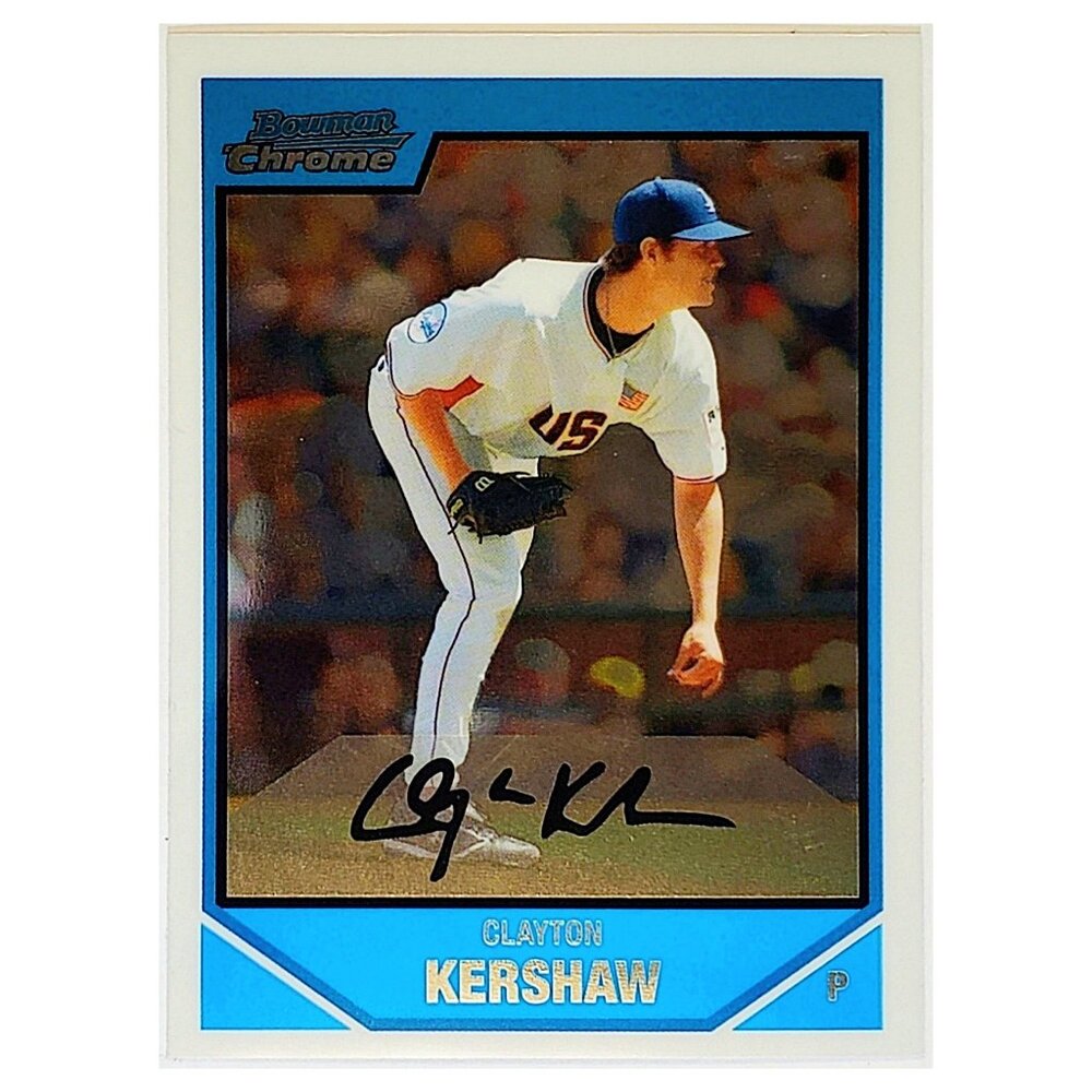 CLAYTON KERSHAW ROOKIE 2007 BOWMAN CHROME #BDPP77, DODGERS, CY YOUNG, MVP